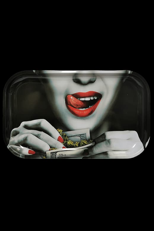 27x16cm Rolling Tray „Red Lips“ aus Metall