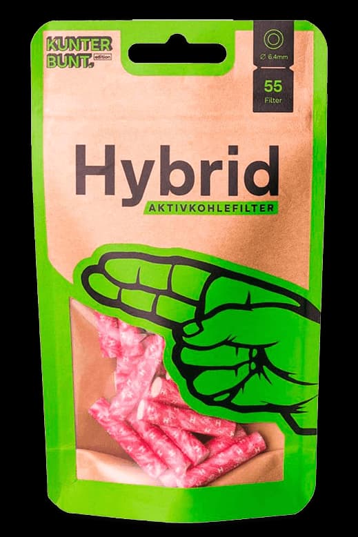 Hybrid Supreme Filters „Magenta“Zellstoff/Aktivkohle Ø 6,4mm Inhalt 55 Filter, Länge Filter 30mm, im Beutel