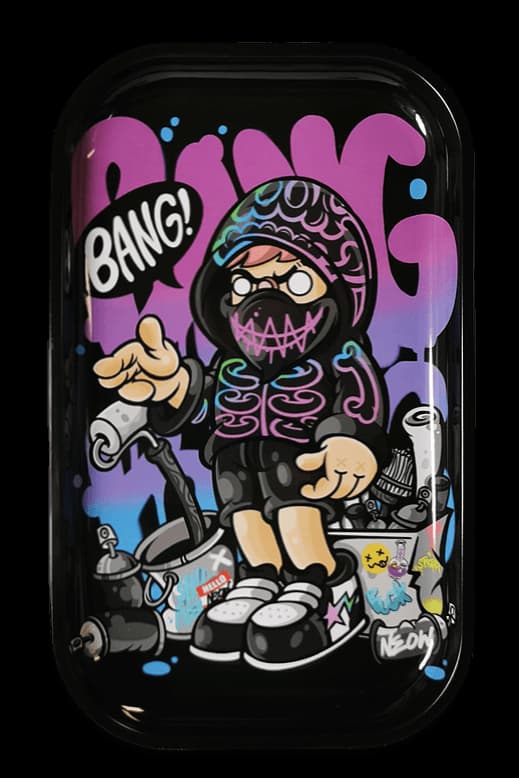 27x16cm Rolling Tray „Bang“ aus Metall