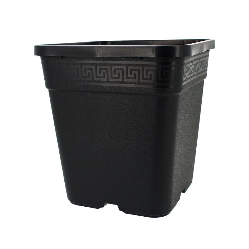 Schwarzer quadratischer Topf 19 x 19 x 21 cm - 6 l